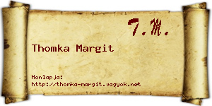 Thomka Margit névjegykártya